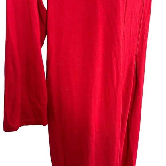 J Jill Wearever Womens Red Pleated Stretch Knit 3/4 Sleeve Above Length Dress M - Picture 5 of 16